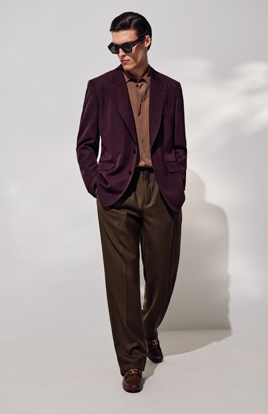 Шерстяные брюки Saint Laurent 815813/Y405W Хаки  815813/Y405W Фото 7