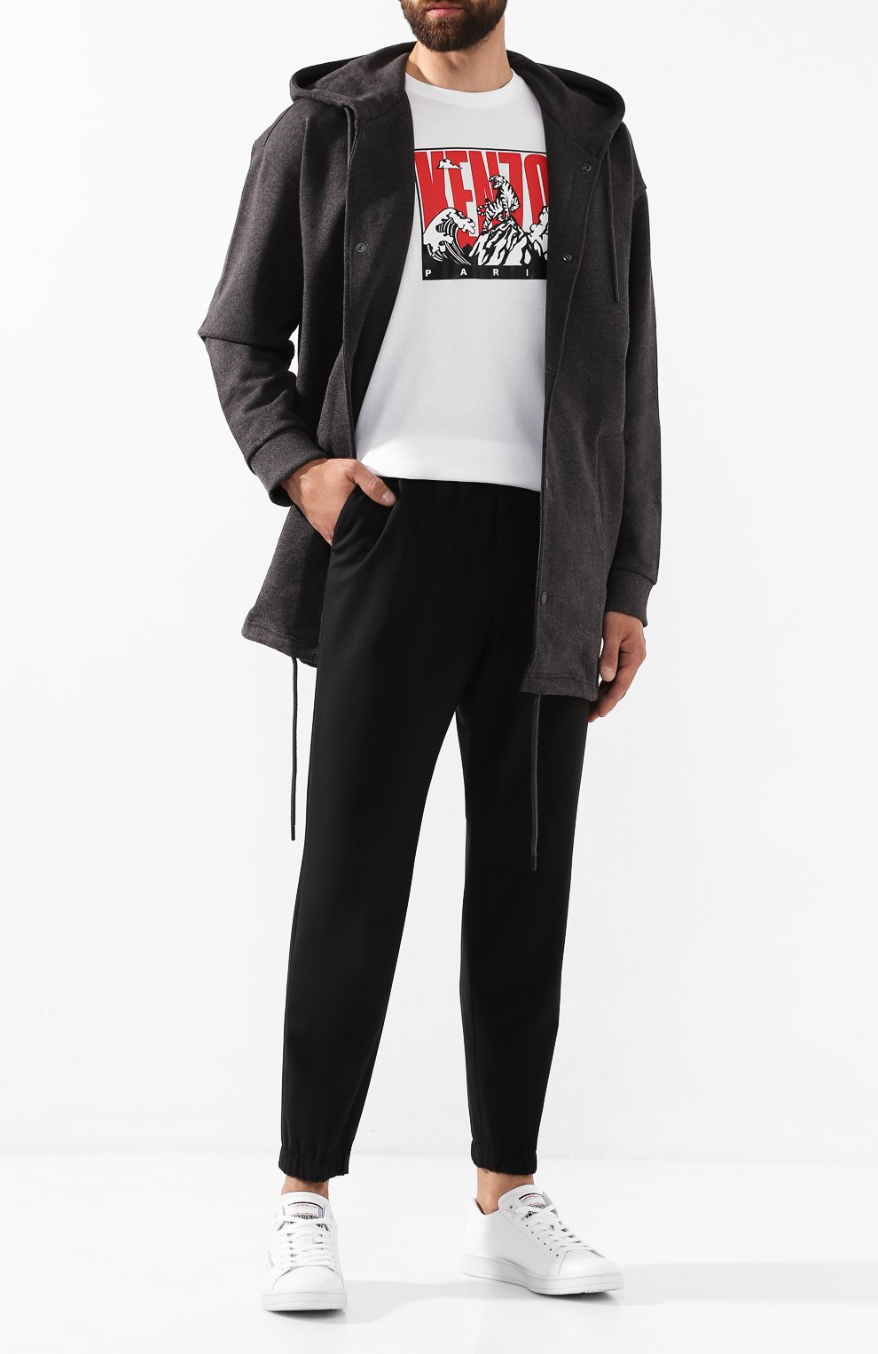 Кожаные кеды KENZO белого цвета по цене 34950 руб., арт. F965SN132L71, фото 2 Кожаные кеды KENZO, арт. F965SN132L71, фото 2