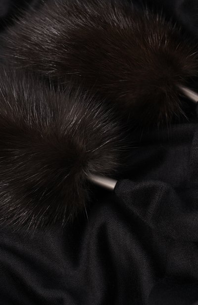 Кашемировая косынка с мехом соболя BLACK SABLE, арт. BS-FHBNP-EB, фото 3