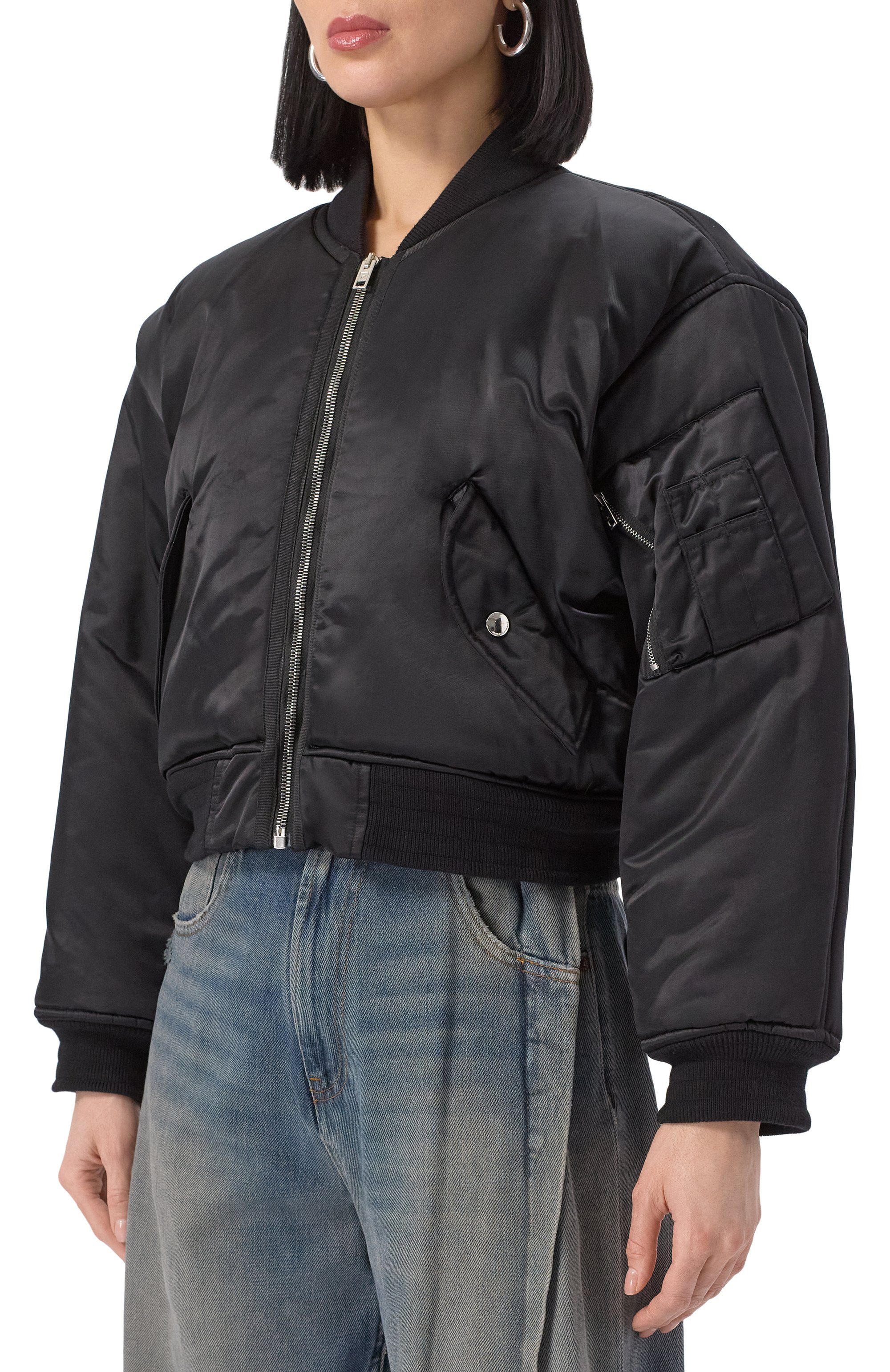 Утепленный бомбер ALEXANDER WANG черного цвета по цене 112500 руб., арт. 1WC1253278, фото 3 Утепленный бомбер ALEXANDER WANG, арт. 1WC1253278, фото 3