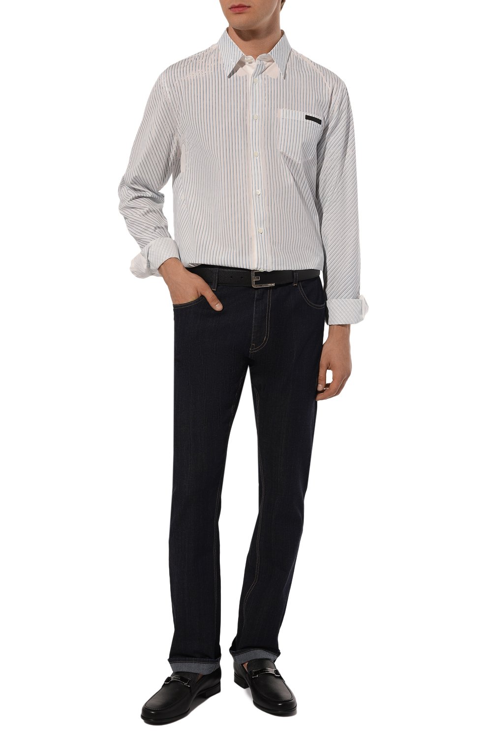 Кожаные лоферы PRADA, арт. 2DC215-053-F0002-G000, фото 2