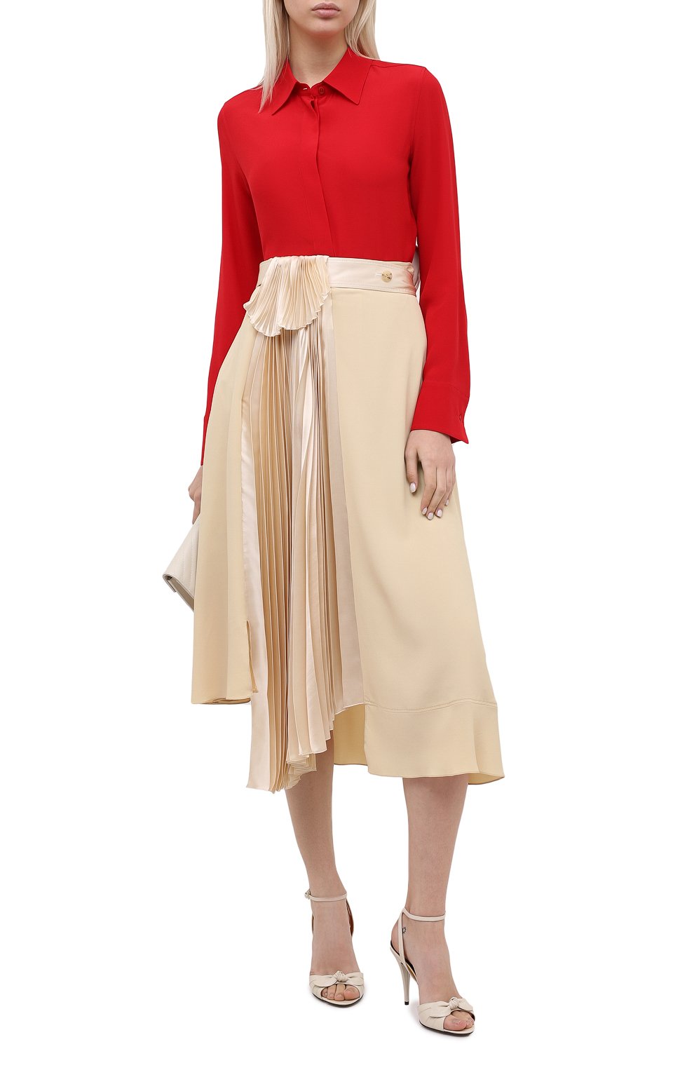 Шелковая рубашка STELLA MCCARTNEY красного цвета по цене 59950 руб., арт. 606912/SY206, фото 2 Шелковая рубашка STELLA MCCARTNEY, арт. 606912/SY206, фото 2