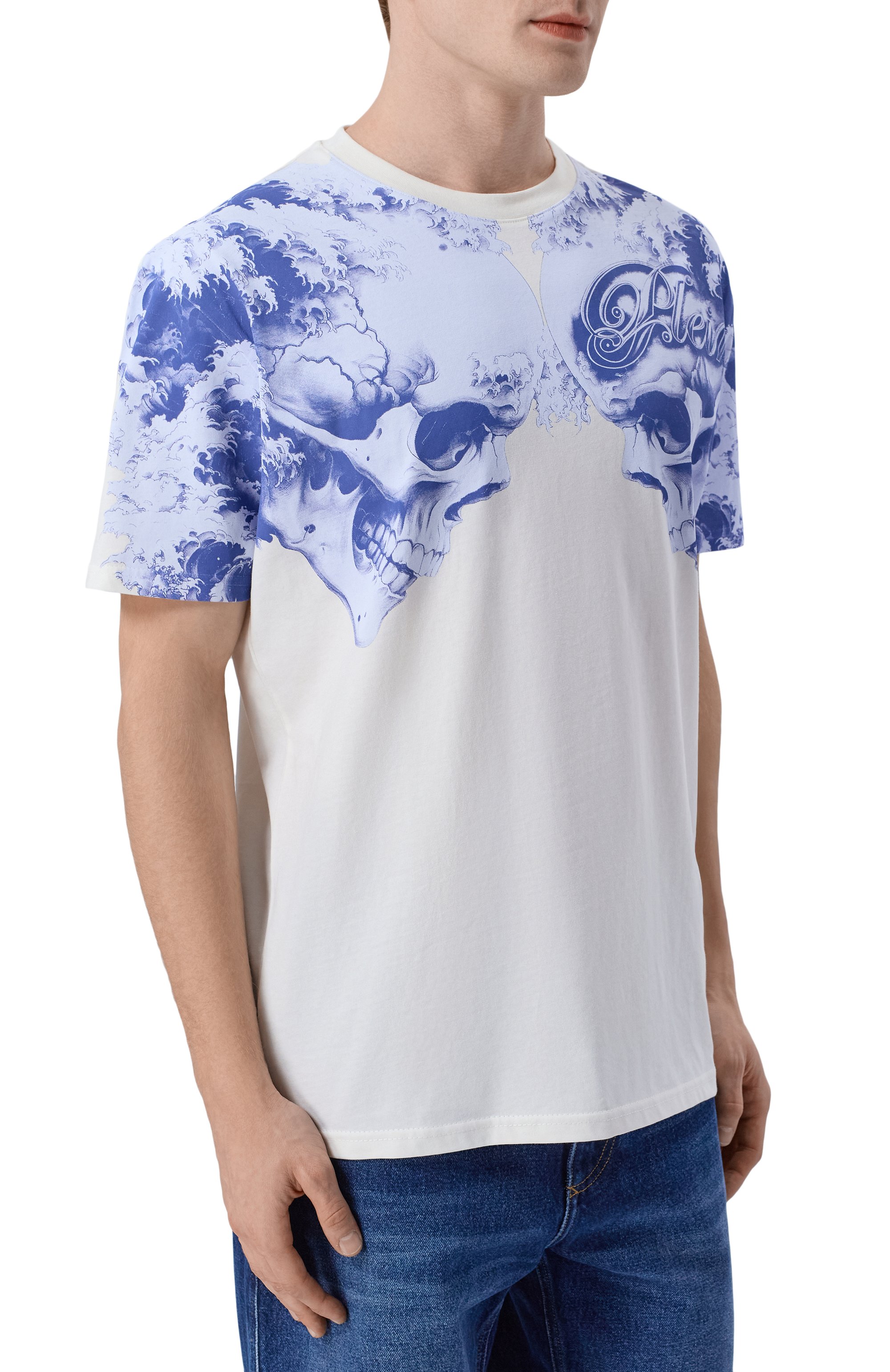 Хлопковая футболка PHILIPP PLEIN белого цвета по цене 51450 руб., арт. SAFC MTK8879 PJY002N, фото 3 Хлопковая футболка PHILIPP PLEIN, арт. SAFC MTK8879 PJY002N, фото 3