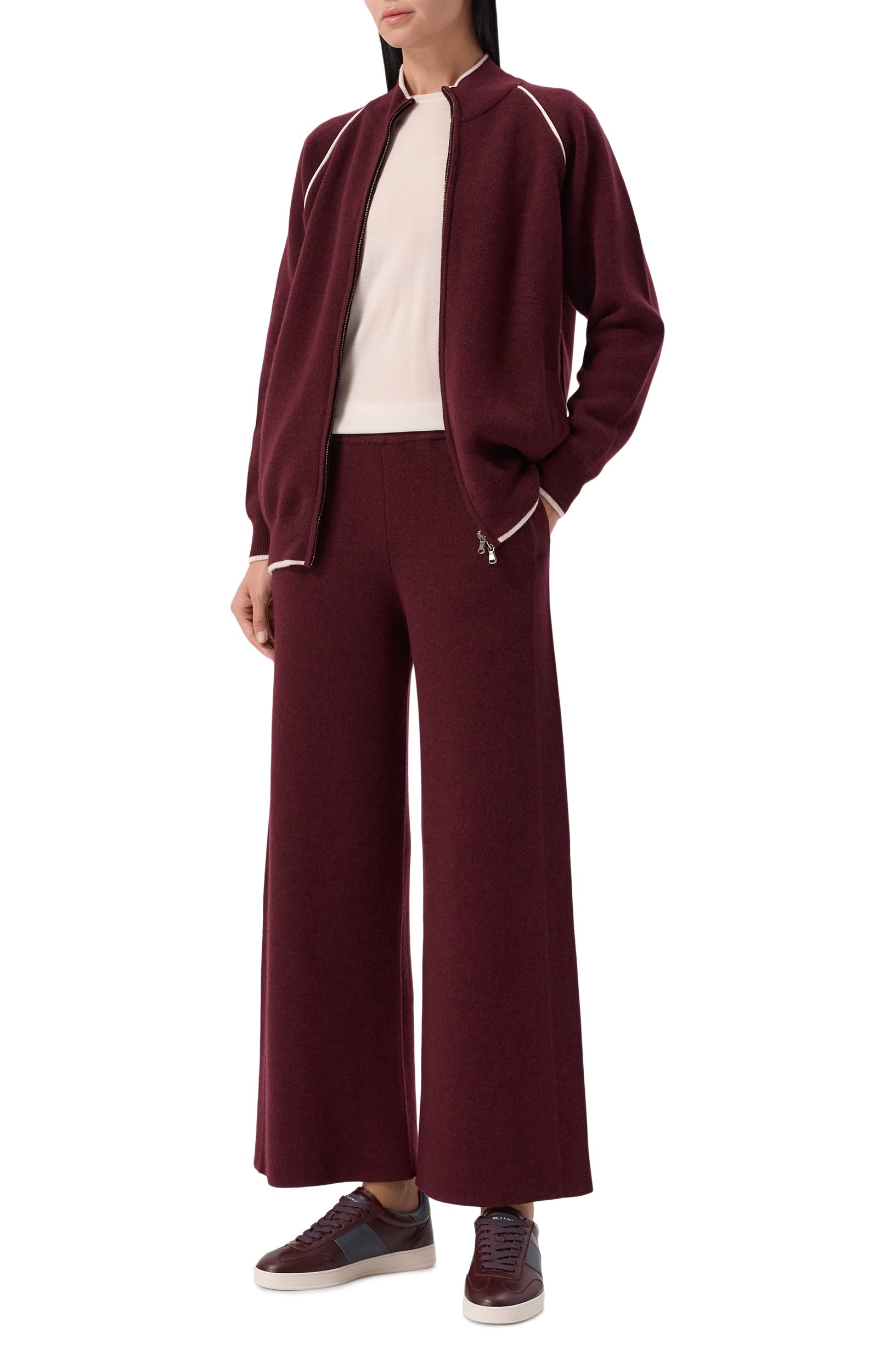 Кожаные кеды KITON бордового цвета по цене 98950 руб., арт. DSSCHITN01461, фото 3 Кожаные кеды KITON, арт. DSSCHITN01461, фото 3