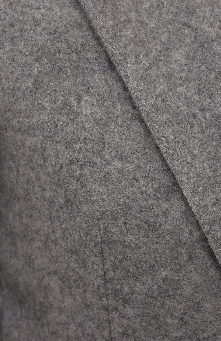 Женский жакет из кашемира и шерсти ZEGNA серого цвета, арт. 287146/1D2CN0 | Фото 5 (Рукава: Длинные; Материал подклада: Купро; Материал внешний: Кашемир, Шерсть; Длина (для топов): Удлиненные; Случай: Повседневный; 1-2-бортные: Однобортные; Женское Кросс-КТ: Жакет-одежда; Материал сплава: Проставлено; Драгоценные камни: Проставлено)