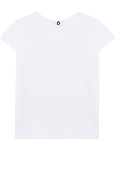 Хлопковая футболка с кружевной отделкой и пайетками TWINSET, арт. GS82RN/12A-16A, фото 2