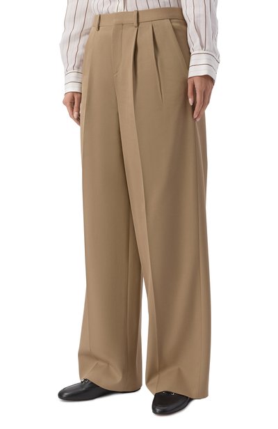 Брюки из хлопка и шерсти CELINE бежевого цвета по цене 152500 руб., арт. RP07B0333, фото 3 Брюки из хлопка и шерсти CELINE, арт. RP07B0333, фото 3