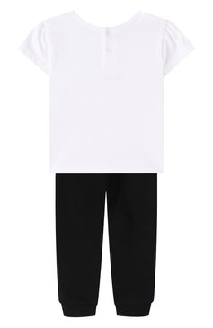Детская комплект из футболки и брюк KARL LAGERFELD KIDS черно-белого цвета, арт. Z30517. | Фото 2 (Материал сплава: Проставлено; Материал внешний: Хлопок; Девочки Кросс-КТ: Костюмы-спорт; Рукава: Короткие; Драгоценные камни: Проставлено; Ростовка одежда: 24 мес | 92 см)