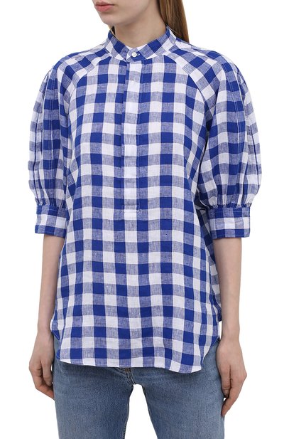 Льняная блузка POLO RALPH LAUREN синего цвета по цене 21200 руб., арт. 211838073, фото 3 Льняная блузка POLO RALPH LAUREN, арт. 211838073, фото 3