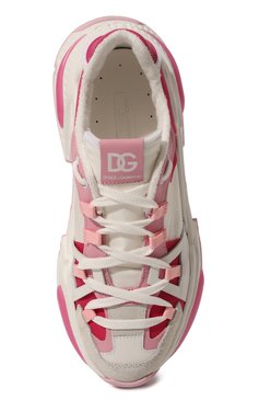 Детские кроссовки DOLCE & GABBANA розового цвета, арт. DA5118/AA399/37-39 | Фото 4 (Материал внутренний: Натуральная кожа; Материал внешний: Текстиль; Нос: Не проставлено; Материал сплава: Проставлено)