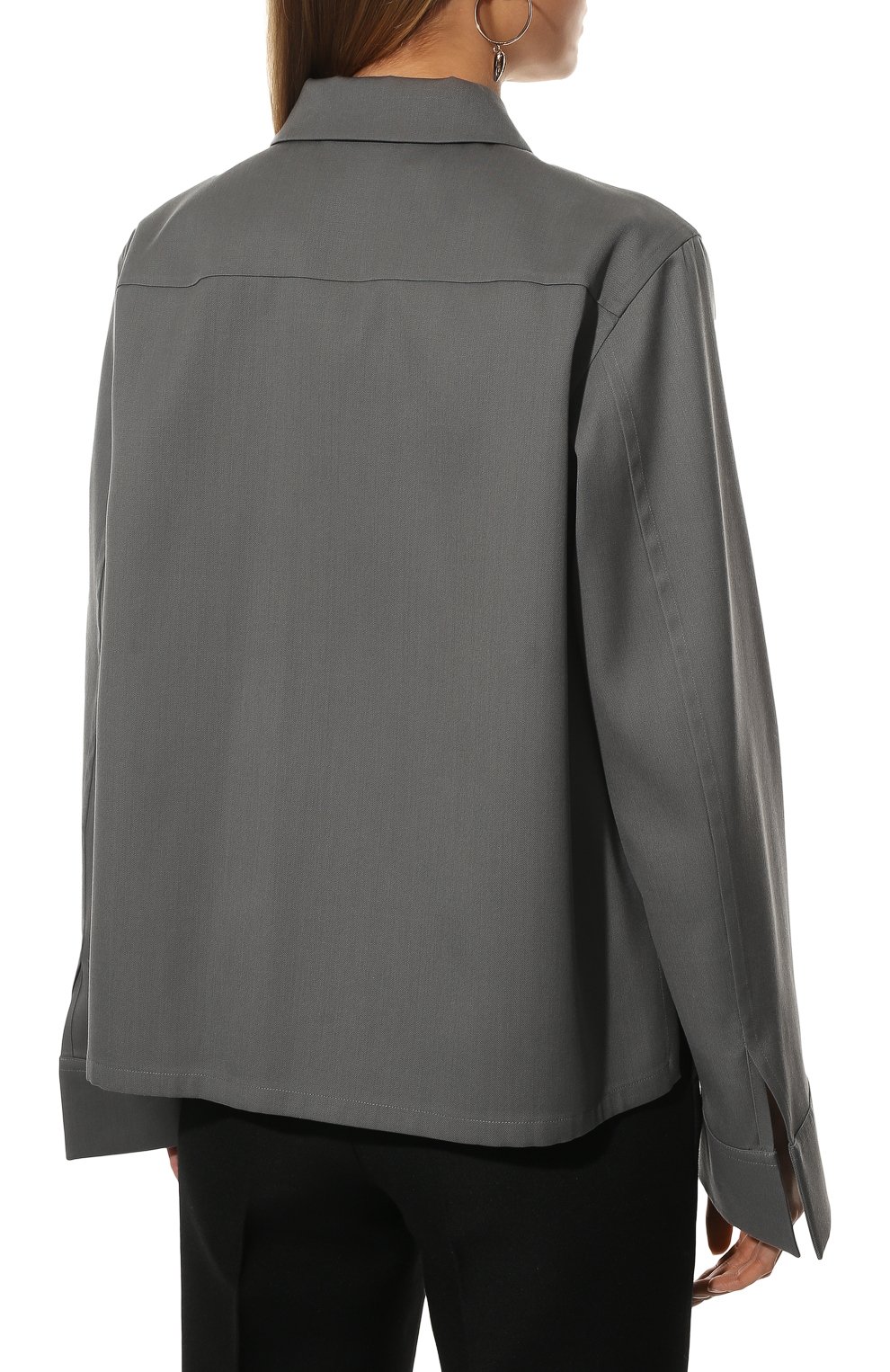 Шерстяная рубашка JIL SANDER серого цвета по цене 108500 руб., арт. JSCU601405-WU202500, фото 4 Шерстяная рубашка JIL SANDER, арт. JSCU601405-WU202500, фото 4