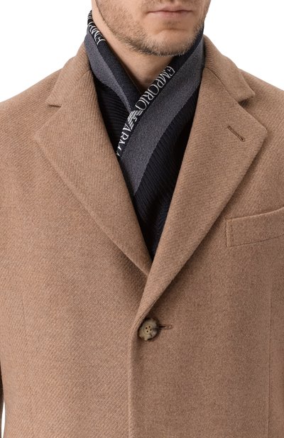 Шарф из шерсти и шелка EMPORIO ARMANI черного цвета по цене 28300 руб., арт. EM005050/AF24506, фото 2 Шарф из шерсти и шелка EMPORIO ARMANI, арт. EM005050/AF24506, фото 2