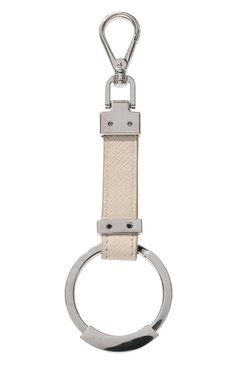 Мужской кожаный брелок PRADA белого цвета, арт. 2PP042-053-F0K74 | Фото 2 (Материал: Натуральная кожа, Металл; Нос: Не проставлено; Материал сплава: Проставлено)