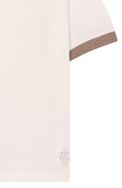 Хлопковая футболка ELEVENTY кремового цвета по цене 11000 руб., арт. EY8P41/Z3708, фото 3 Хлопковая футболка ELEVENTY, арт. EY8P41/Z3708, фото 3
