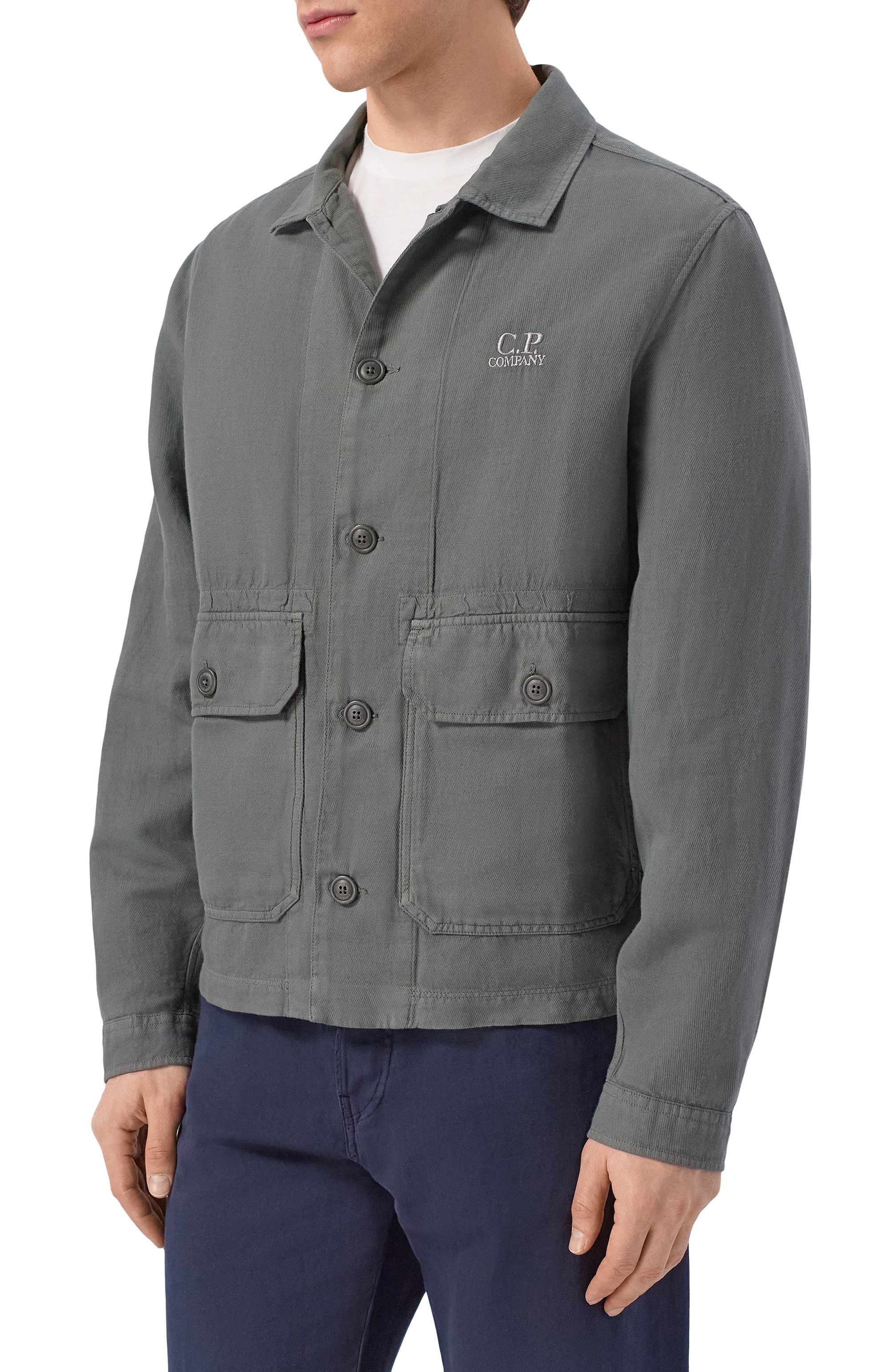 Рубашка из хлопка и льна C.P. COMPANY, арт. 20CM0S228A/006501G, фото 3