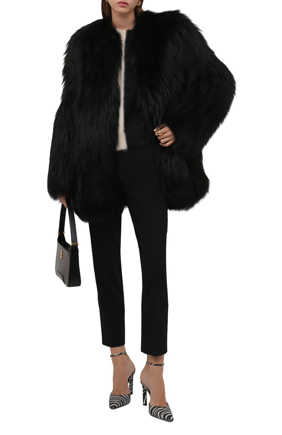 Шуба из меха лисы SAINT LAURENT, арт. 672825/Y7QN2, фото 2