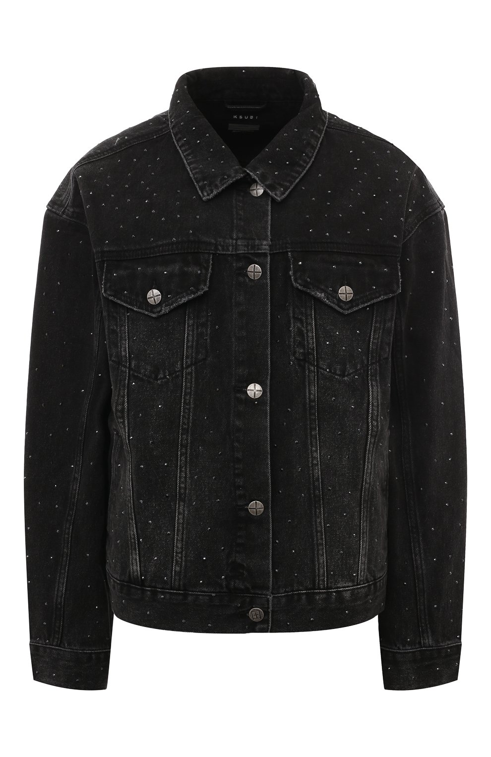 Женская черная джинсовая куртка KSUBI купить в интернет-магазине ЦУМ ...