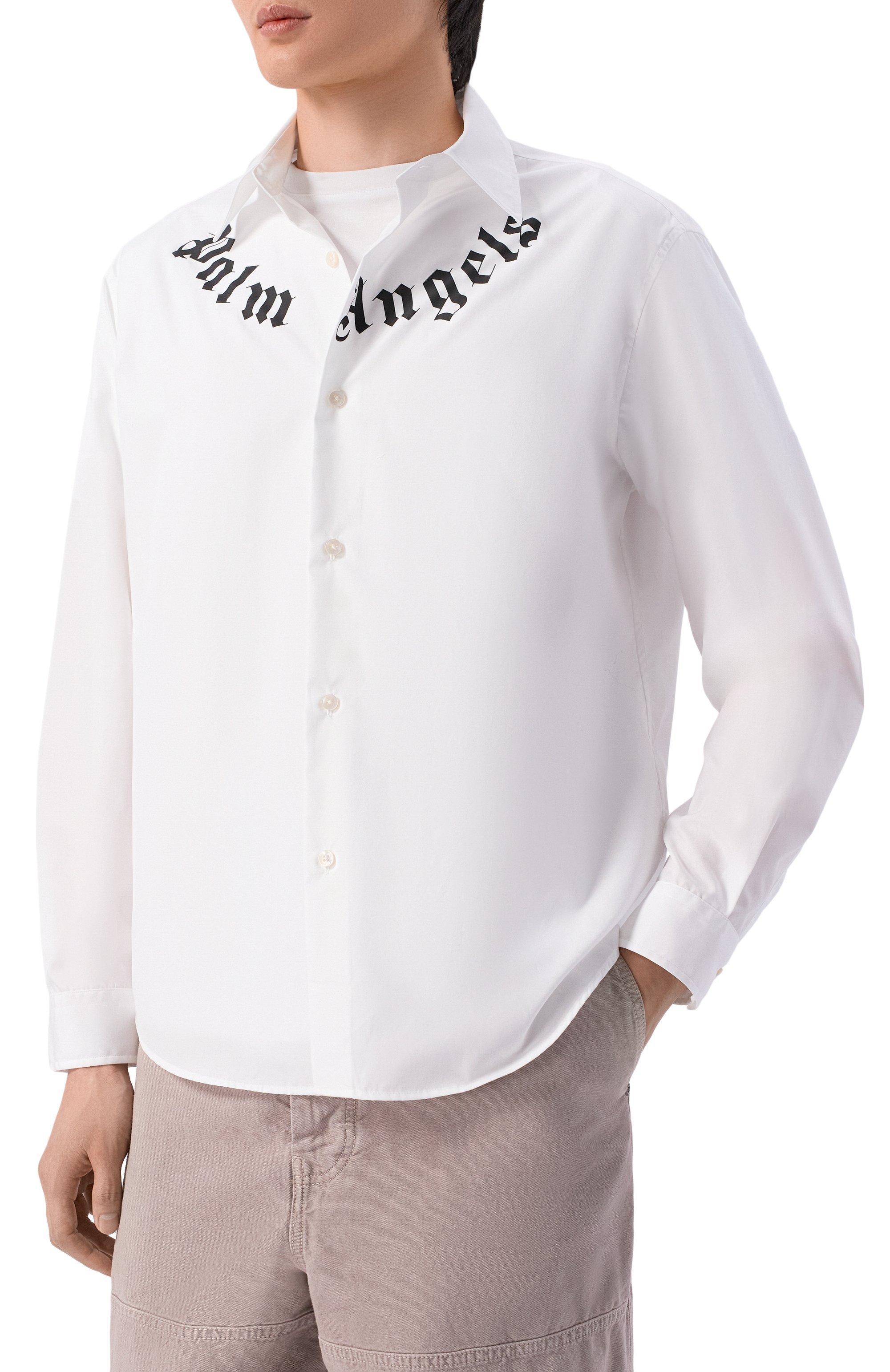 Хлопковая рубашка PALM ANGELS, арт. PMGE04KS26FAB001, фото 3