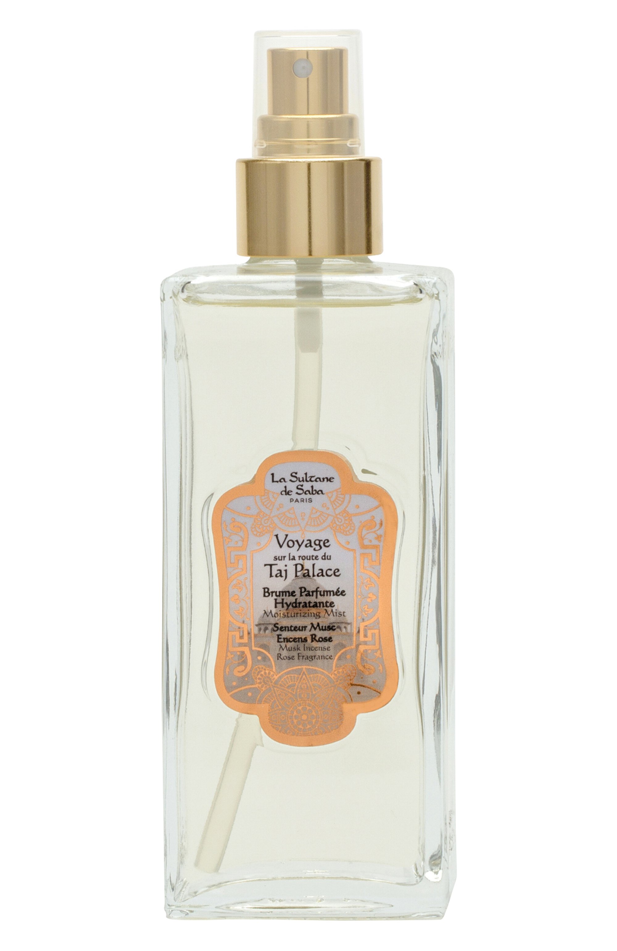 Парфюмированный увлажняющий спрей для тела "мускус, ладан и роза" (200ml) LA SULTANE DE SABA бесцветного цвета по цене 10300 руб., арт. 3700448606402, фото 1 Парфюмированный увлажняющий спрей для тела "мускус, ладан и роза" (200ml) LA SULTANE DE SABA, арт. 3700448606402, фото 1