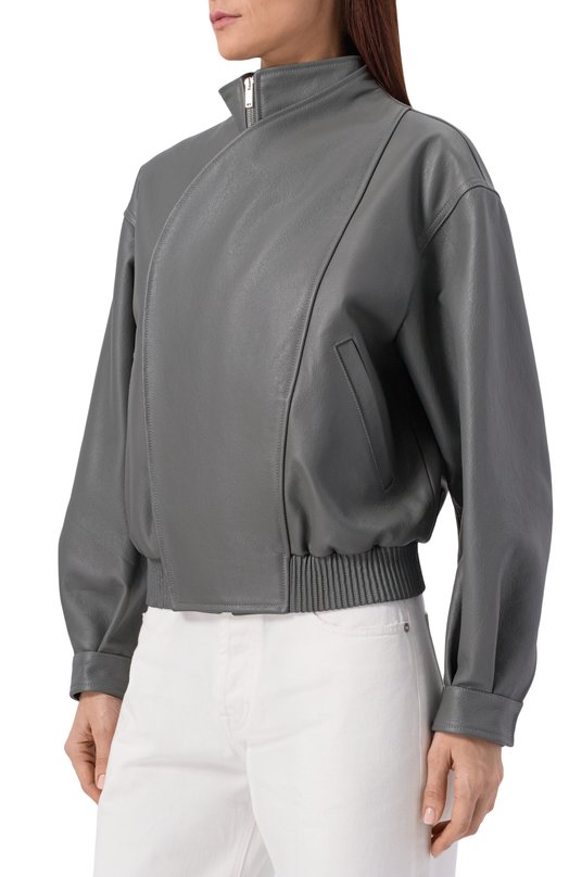 Кожаный бомбер Armarium ARMFWJ022/LE08 Серый  ARMFWJ022/LE08 Фото 3