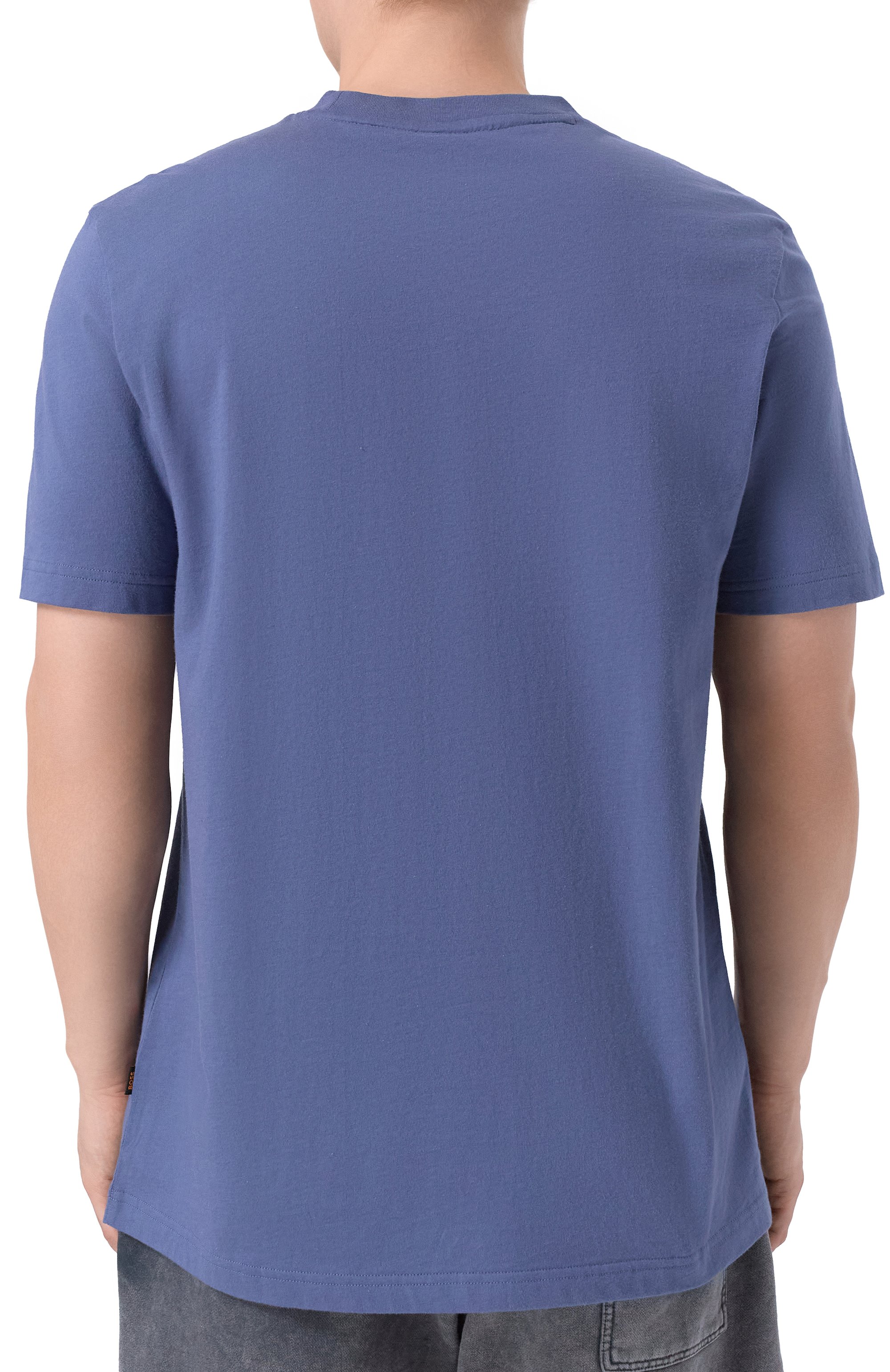 Хлопковая футболка BOSS ORANGE синего цвета по цене 6995 руб., арт. 50554610, фото 4 Хлопковая футболка BOSS ORANGE, арт. 50554610, фото 4