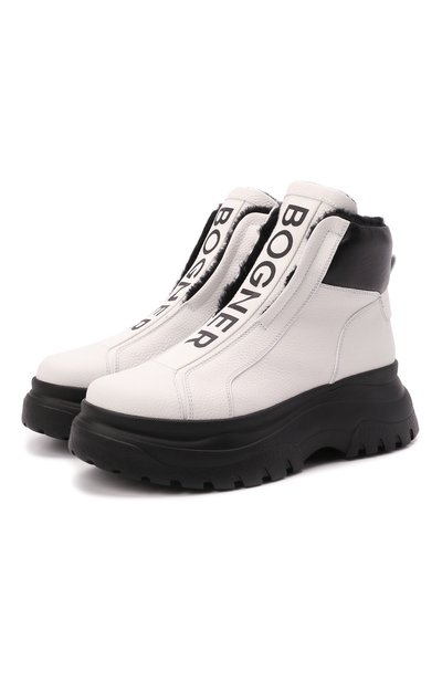 Кожаные ботинки BOGNER белого цвета по цене 48750 руб., арт. 22141853/BANFF 5 B, фото 1 Кожаные ботинки BOGNER, арт. 22141853/BANFF 5 B, фото 1