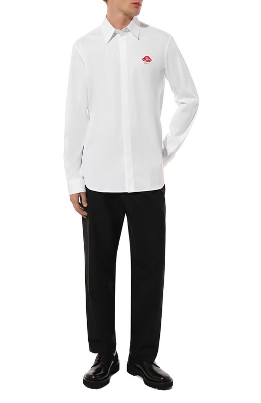 Хлопковая рубашка Balmain DH0HS406/CF43 Белый  DH0HS406/CF43 Фото 2