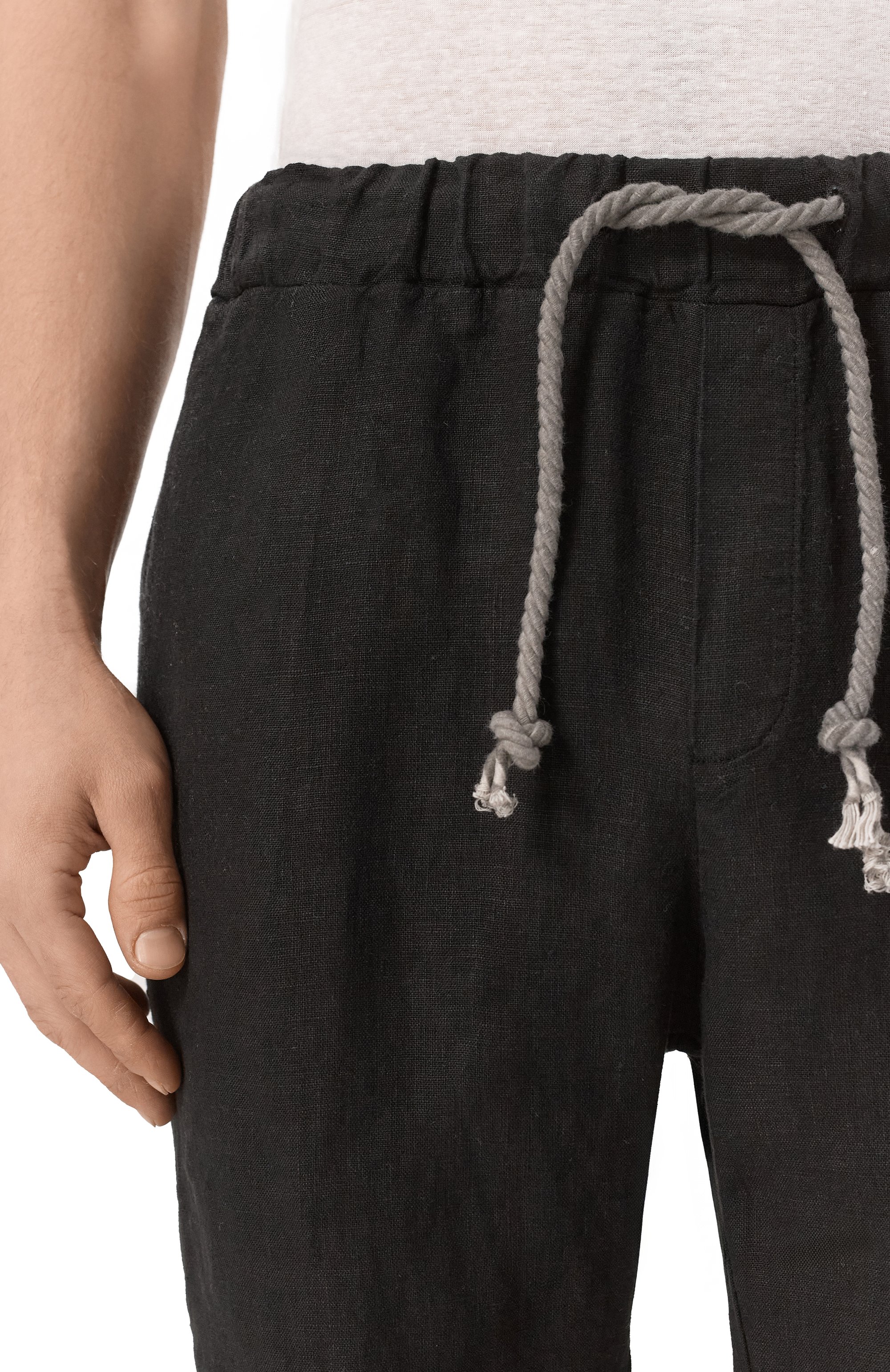 Льняные шорты NEVER ENOUGH черного цвета по цене 25550 руб., арт. MBE037, фото 5 Льняные шорты NEVER ENOUGH, арт. MBE037, фото 5