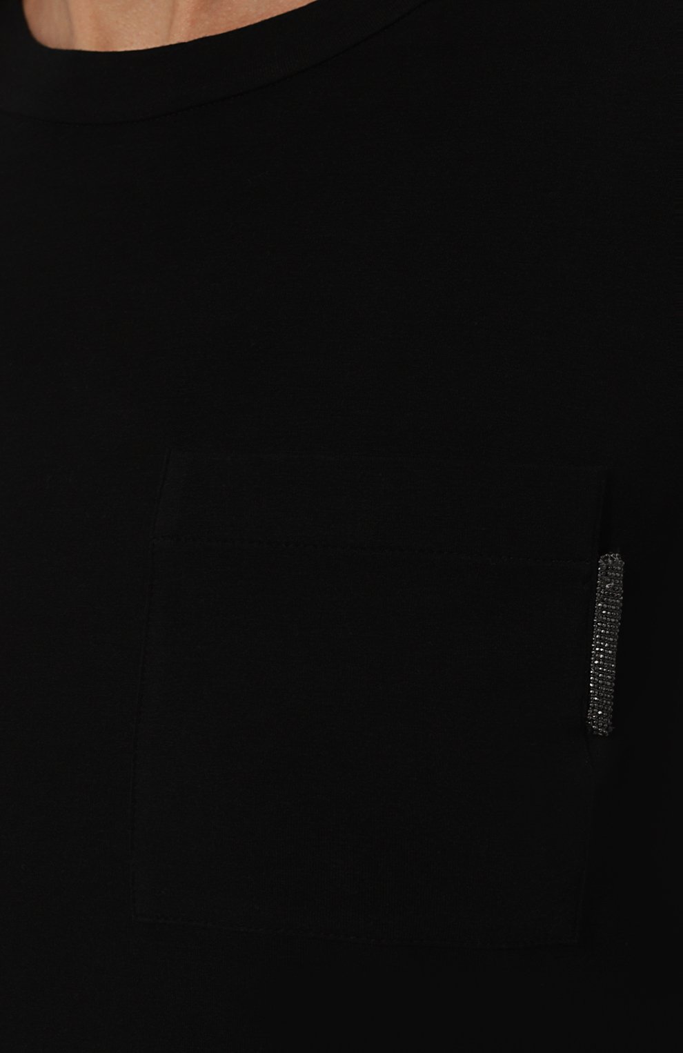 Хлопковый лонгслив BRUNELLO CUCINELLI черного цвета по цене 57850 руб., арт. MPT18BB310, фото 5 Хлопковый лонгслив BRUNELLO CUCINELLI, арт. MPT18BB310, фото 5