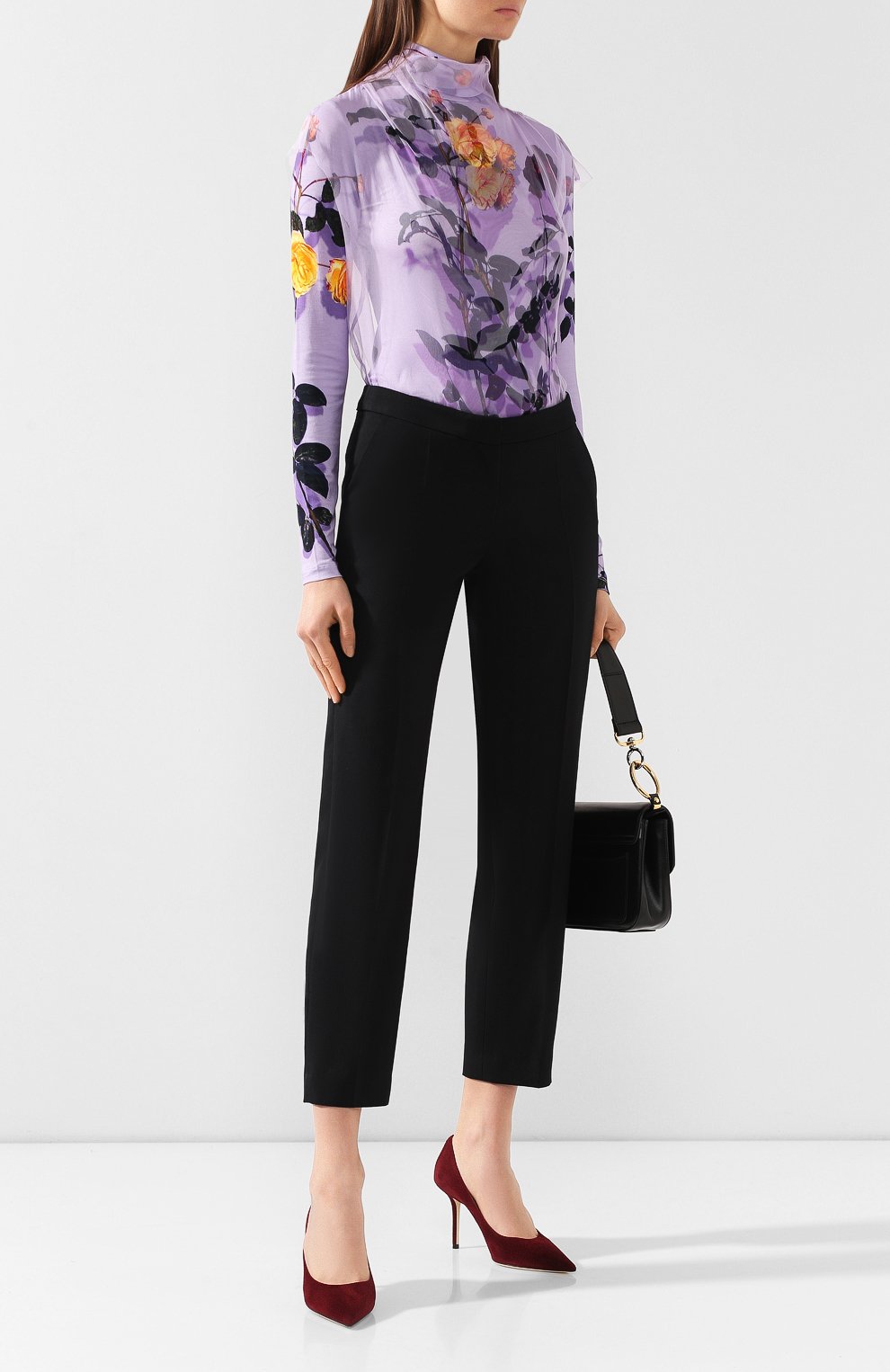 Шелковый топ DRIES VAN NOTEN фиолетового цвета по цене 65100 руб., арт. 192-10739-8136, фото 2 Шелковый топ DRIES VAN NOTEN, арт. 192-10739-8136, фото 2