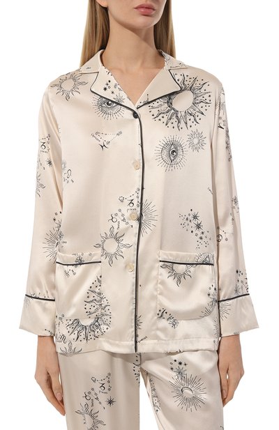 Шелковая пижама MORPHO&LUNA кремового цвета по цене 88450 руб., арт. S31P30IV/PH0EBE, фото 3 Шелковая пижама MORPHO&LUNA, арт. S31P30IV/PH0EBE, фото 3