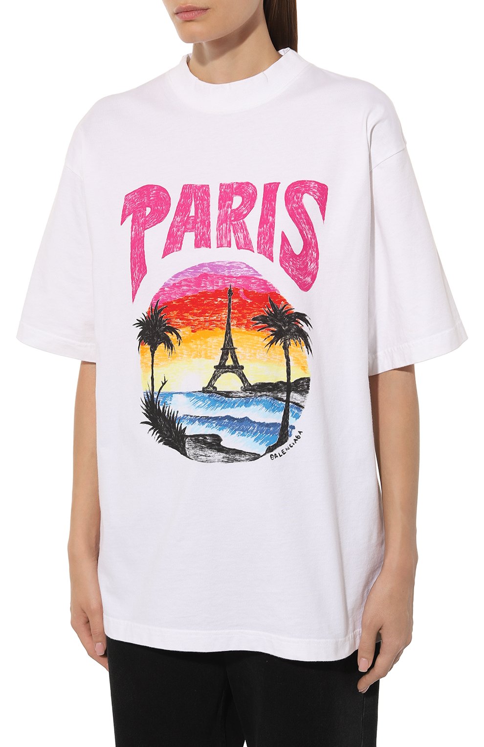 Хлопковая футболка BALENCIAGA, арт. 764235/TNVR2, фото 3