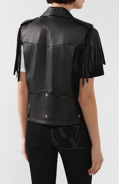 Кожаный жилет SAINT LAURENT, арт. 602768/YC2ZW, фото 4