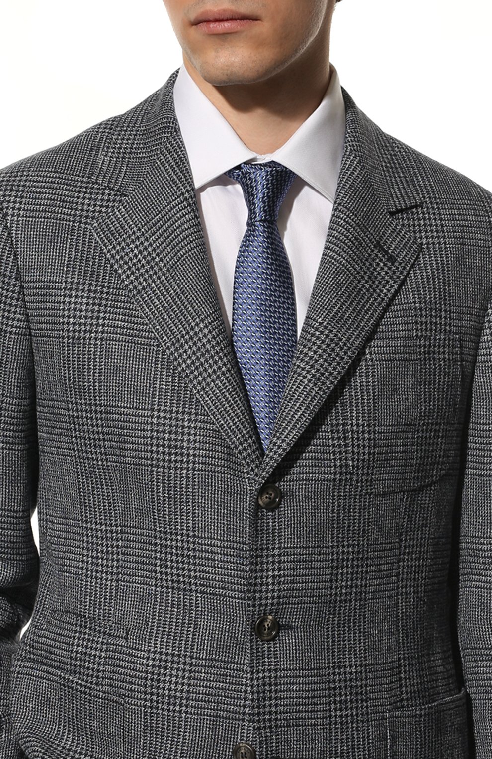 Шелковый галстук CANALI синего цвета по цене 14650 руб., арт. 18/HJ03388, фото 2 Шелковый галстук CANALI, арт. 18/HJ03388, фото 2