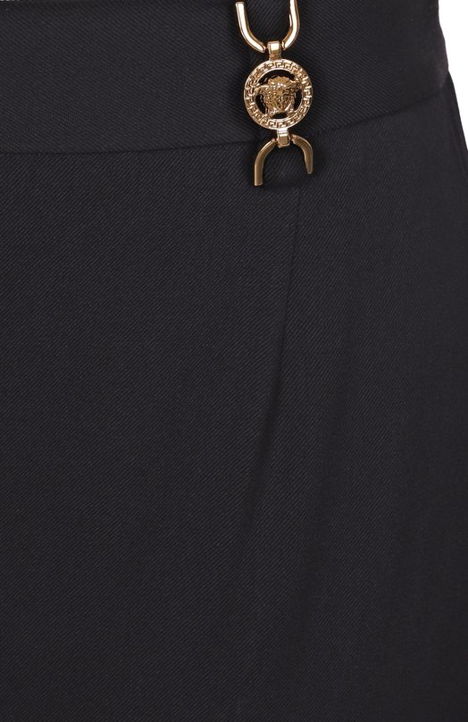 Шерстяные брюки Versace 1013158/1A04649 Чёрный  1013158/1A04649 Фото 6