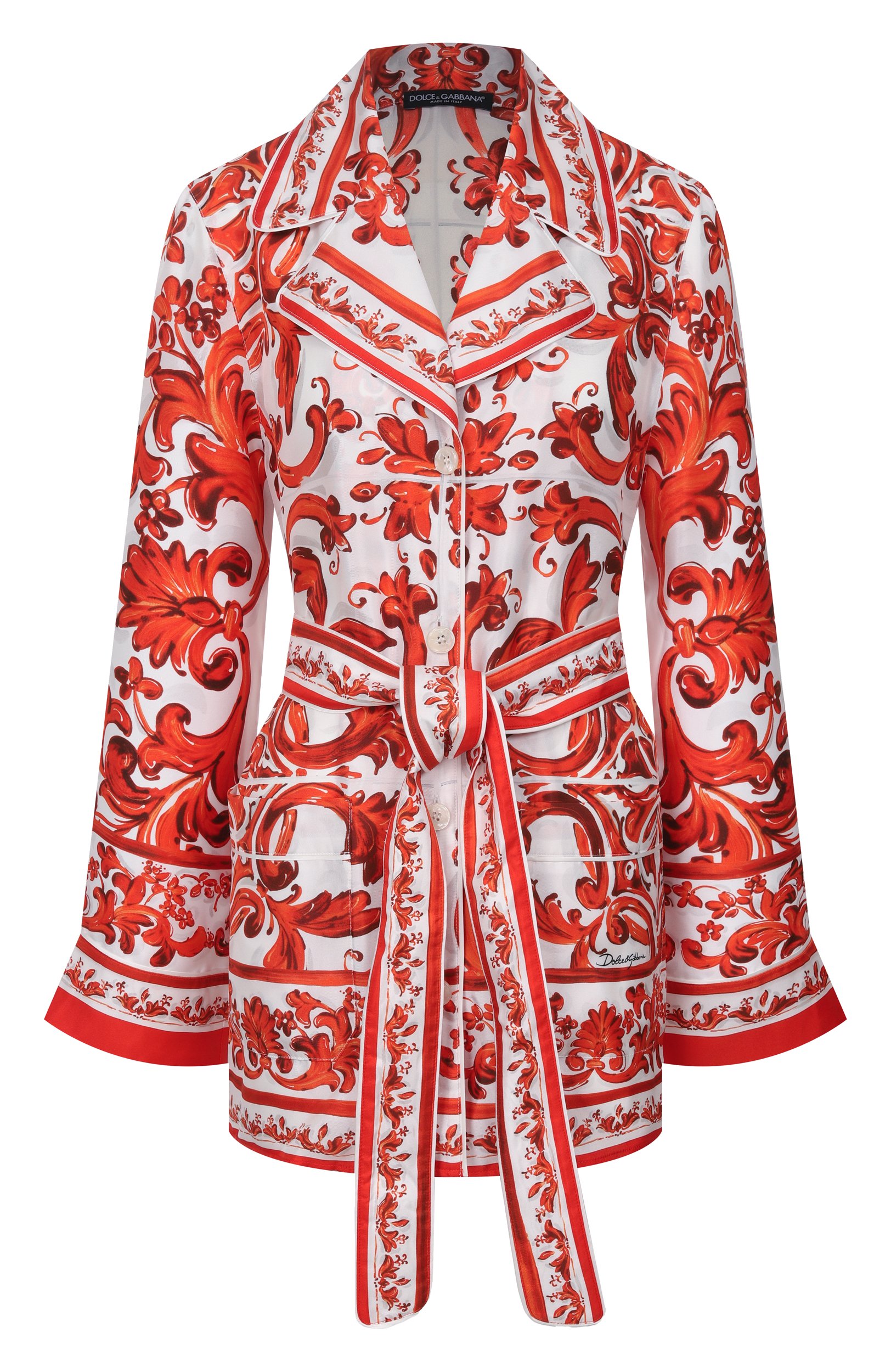 Шелковая рубашка DOLCE & GABBANA оранжевого цвета по цене 309000 руб., арт. F5Q03T/GDDRE, фото 1 Шелковая рубашка DOLCE & GABBANA, арт. F5Q03T/GDDRE, фото 1