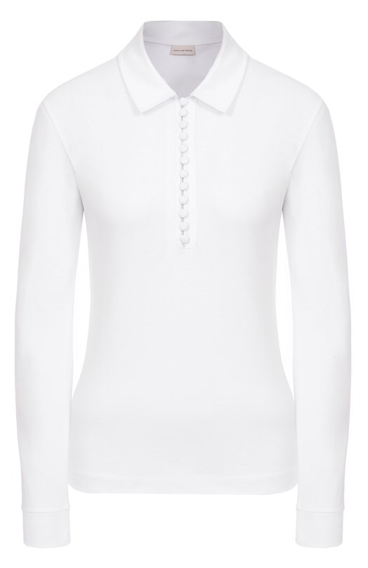 Хлопковое поло Dries Van Noten 011115-2603-001 Белый 011115-2603-001