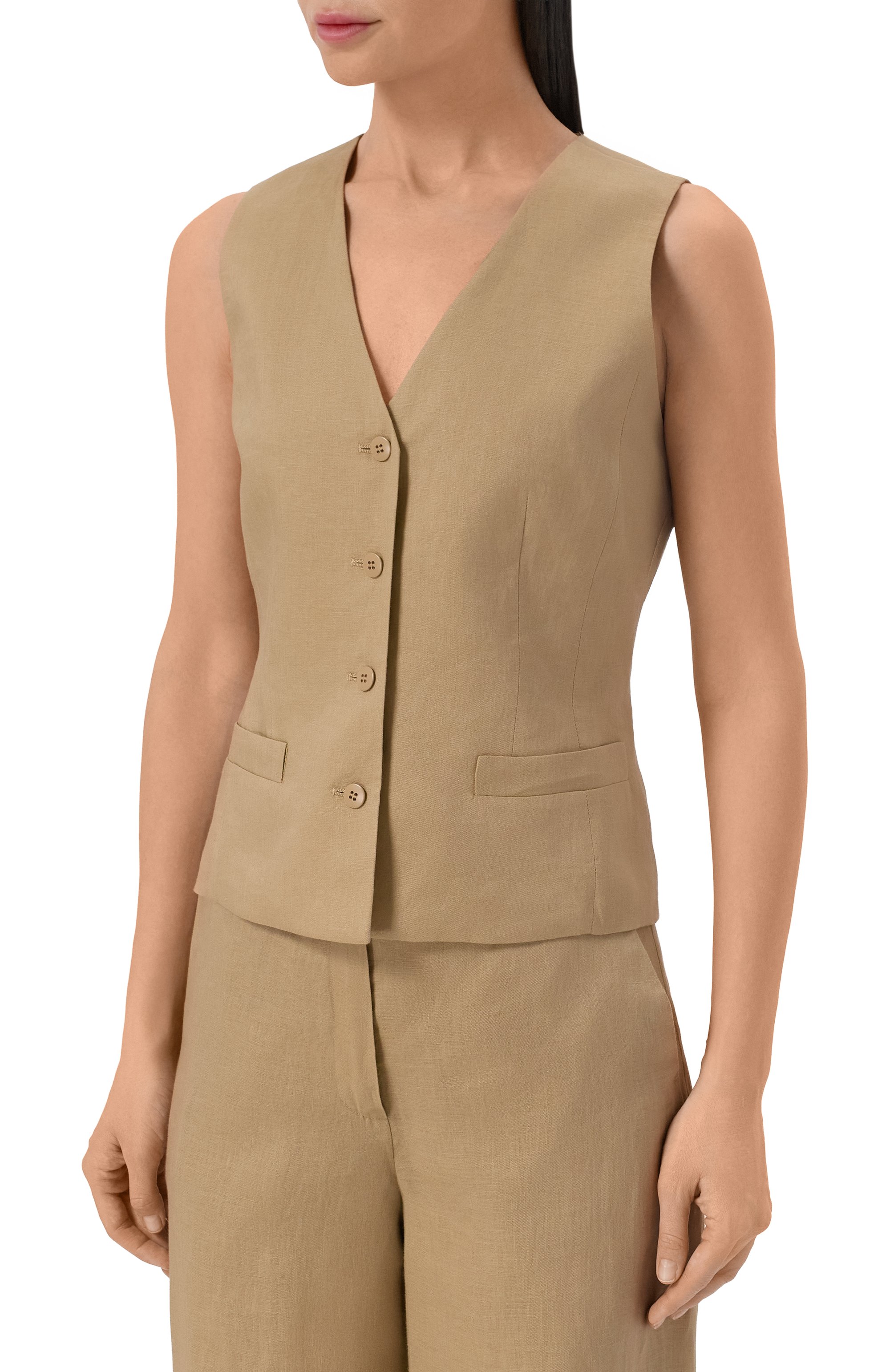 Льняной жилет MAX MARA STUDIO, арт. MSTCARNET, фото 3