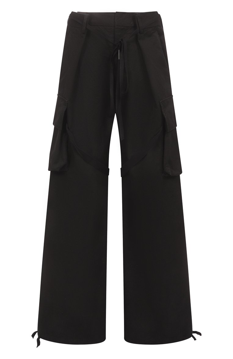 Мужские хлопковые брюки-карго ANN DEMEULEMEESTER черного цвета, арт. B0012456/FA559 | Фото 1 (Материал внешний: Хлопок; Длина (брюки, джинсы): Стандартные; Силуэт М (брюки): Карго; Случай: Повседневный; Стили: Гранж; Автоматизация ТО: Проставлено; Автоматизация состава: Проставлено)