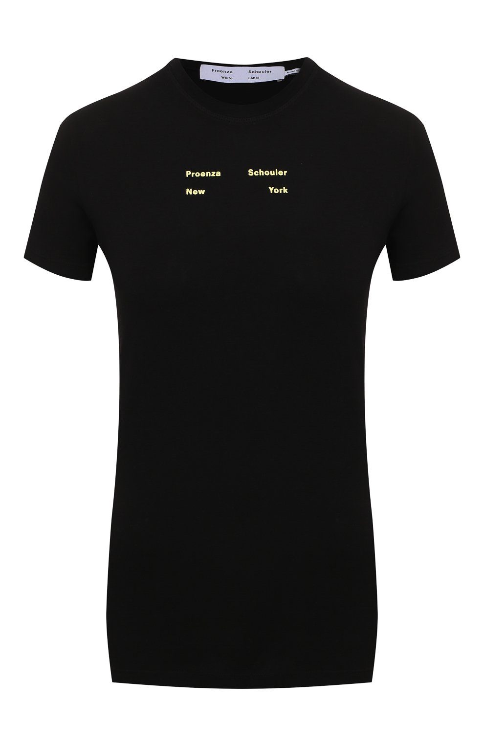 Хлопковая футболка PROENZA SCHOULER WHITE LABEL черного цвета по цене 17550 руб., арт. WL2114226-JC144, фото 1 Хлопковая футболка PROENZA SCHOULER WHITE LABEL, арт. WL2114226-JC144, фото 1