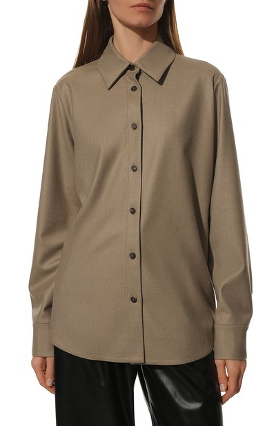 Рубашка из шерсти и кашемира ANI D. ZOP бежевого цвета по цене 100980 руб., арт. ani-022-02, фото 3 Рубашка из шерсти и кашемира ANI D. ZOP, арт. ani-022-02, фото 3