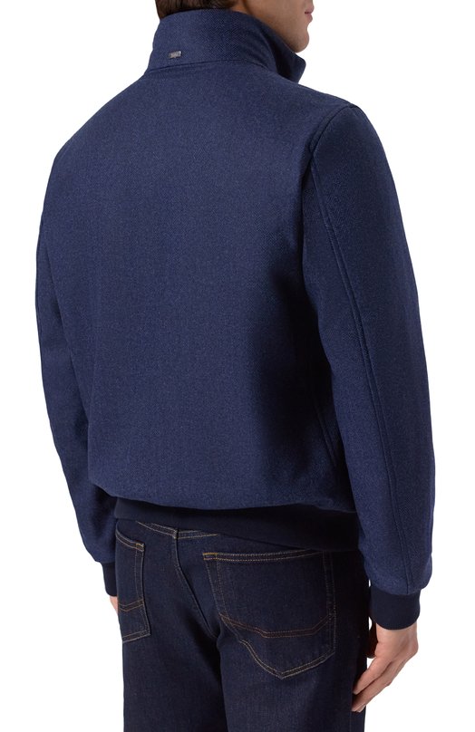 Бомбер из шерсти и кашемира Herno GI000611U/33351 Синий  GI000611U/33351 Фото 4