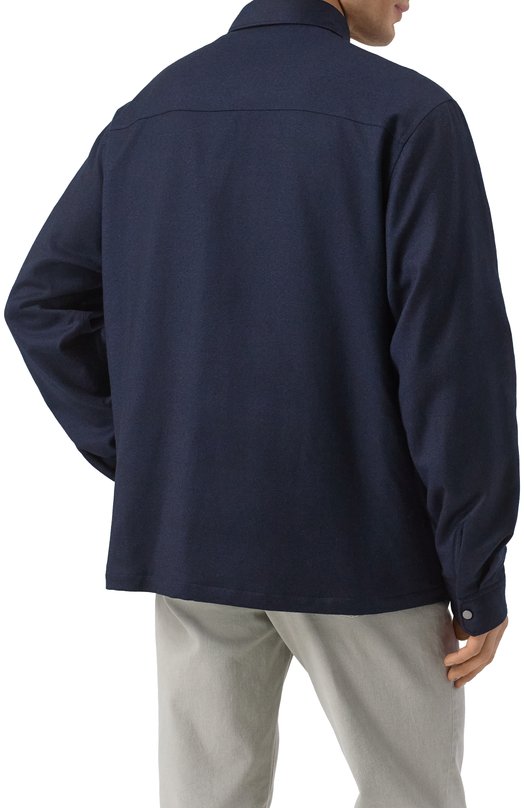 Шерстяная куртка-рубашка Zegna S0TM2/UEV01A8 Синий  S0TM2/UEV01A8 Фото 4