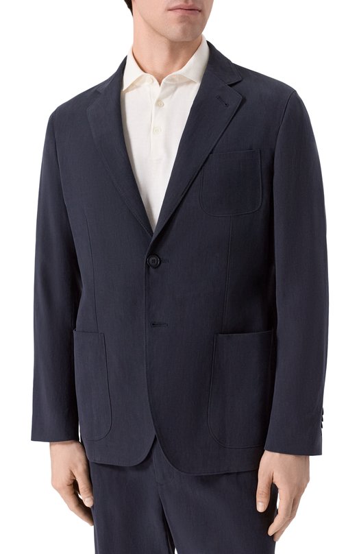 Льняной пиджак Giorgio Armani GM000140/TE10954 Синий  GM000140/TE10954 Фото 3