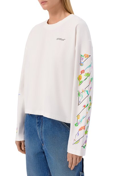 Хлопковый лонгслив OFF-WHITE, арт. 0WAB038S26JER001, фото 3