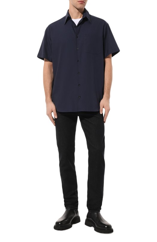 Хлопковая рубашка Giorgio Armani 4SGCC099/T04S6 Синий  4SGCC099/T04S6 Фото 2