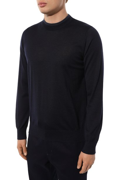 Джемпер из кашемира и шелка ZILLI темно-синего цвета по цене 104500 руб., арт. KHM001M0330VBJ000, фото 3 Джемпер из кашемира и шелка ZILLI, арт. KHM001M0330VBJ000, фото 3