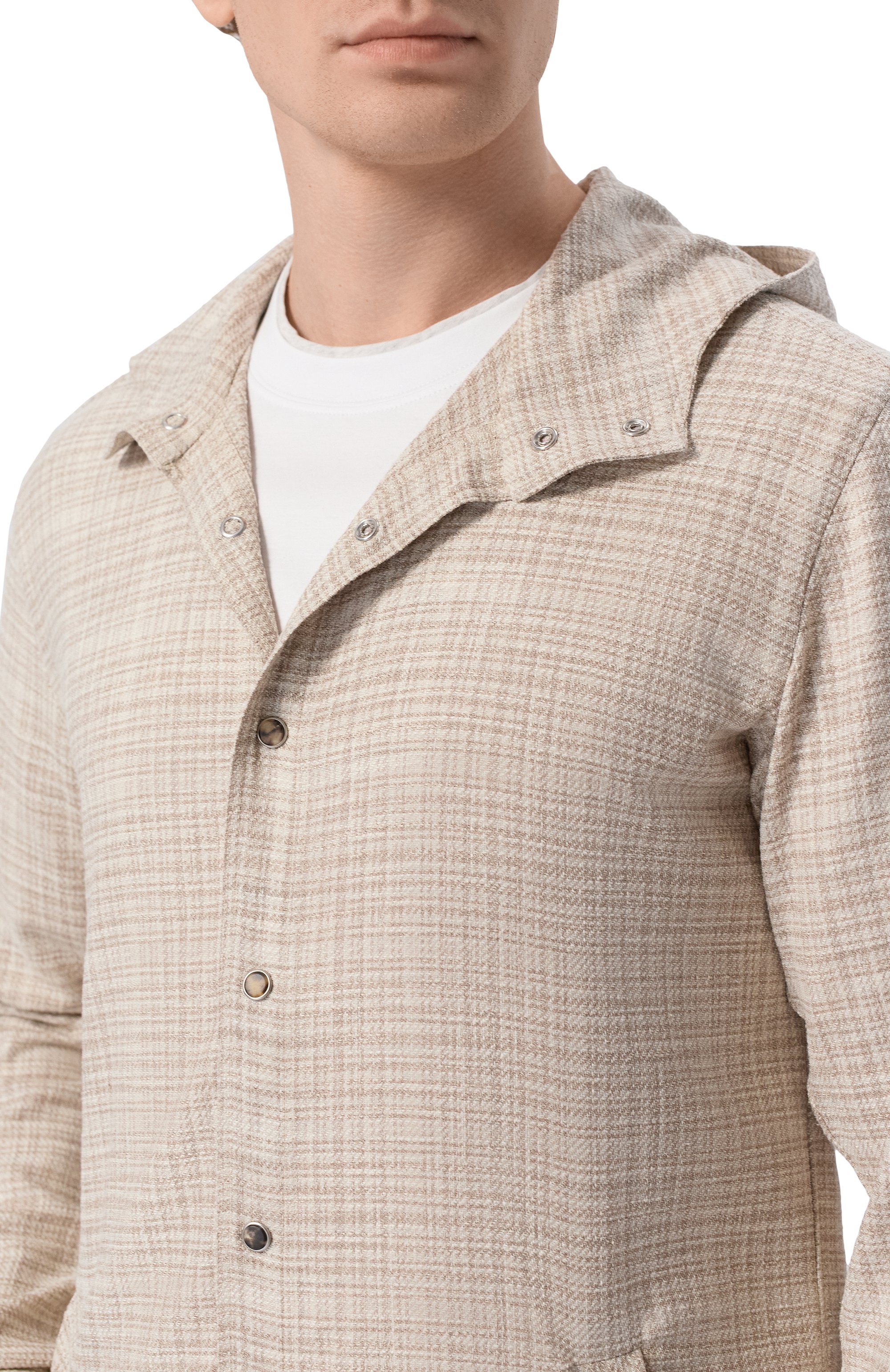 Рубашка из шерсти и шелка KITON бежевого цвета по цене 149000 руб., арт. UMCMARK0617E17, фото 5 Рубашка из шерсти и шелка KITON, арт. UMCMARK0617E17, фото 5