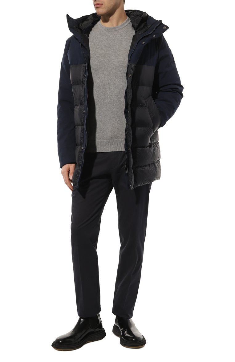 Мужские хлопковые брюки ZEGNA темно-синего цвета, арт. E8I03/TR14 | Фото 2 (Длина (брюки, джинсы): Стандартные; Материал внешний: Хлопок; Случай: Повседневный; Силуэт М (брюки): Чиносы; Стили: Кэжуэл)
