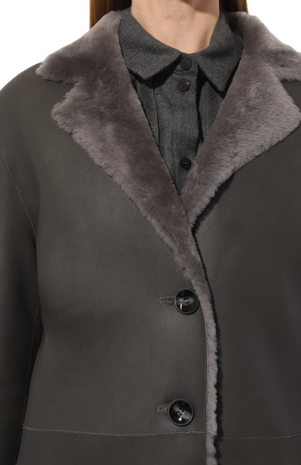 Двусторонняя дубленка из овчины SASHAVERSE, арт. CS004/Grey/W24, фото 5